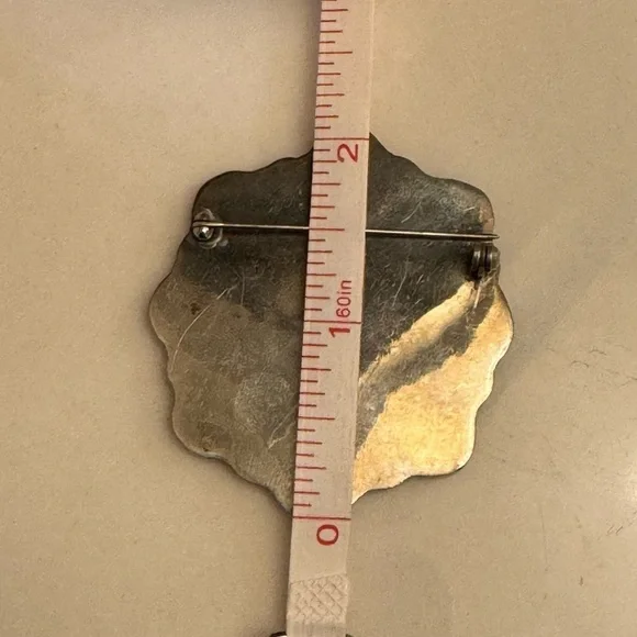 Sterling Silver .925 & Abalone Shell Brooch Taxco Mexico TE52 Vintage 70s 80s - Picture 12 of 16